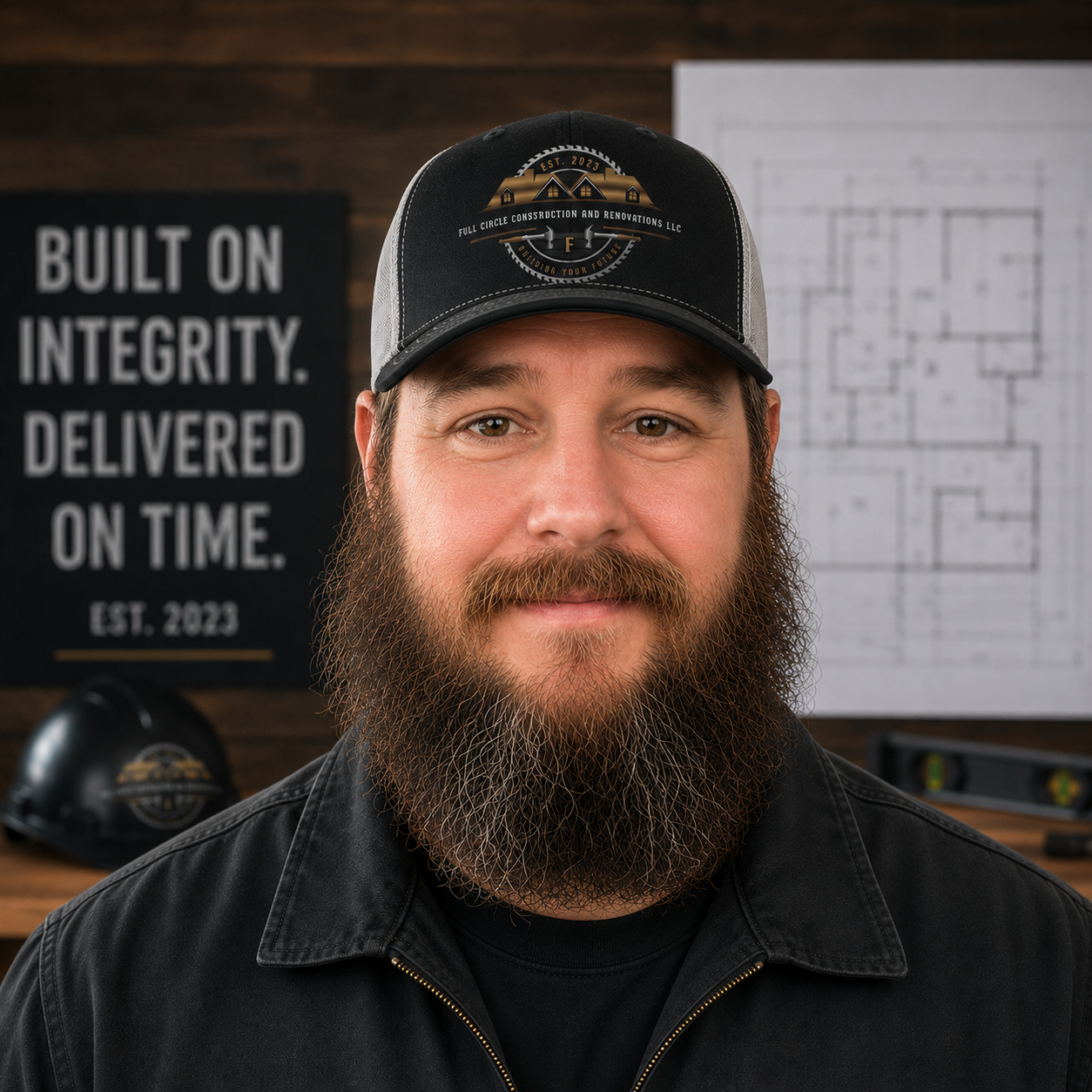 Dustin Christian, owner of Full Circle Construction and Renovations LLC, at work in the shop