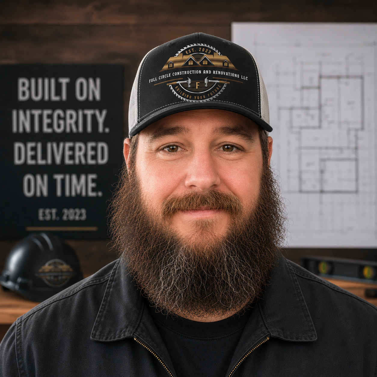 Dustin Christian, owner of Full Circle Construction and Renovations LLC, at work in the shop